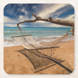 Porta-copo De Papel Quadrado Hammock na costa