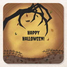 Porta-copo De Papel Quadrado Happy Halloween Scary Hand