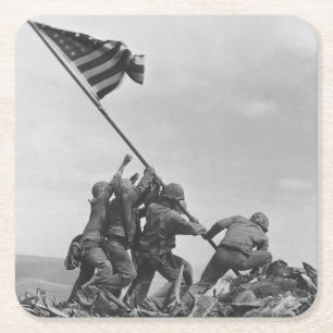 Porta-copo De Papel Quadrado Hasendo a Bandeira em Iwo Jima
