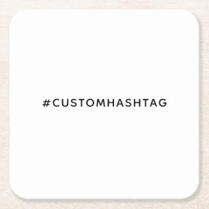 Porta-copo De Papel Quadrado Hashtag Tendência Estilo Mídia Social Moderna