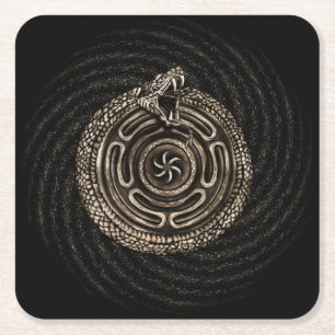 Porta-copo De Papel Quadrado Hecate Wheel com ouroboros