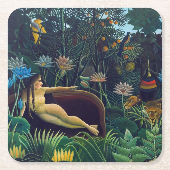 Porta-copo De Papel Quadrado Henri Rousseau - O Sonho / Le Reve (Frente)