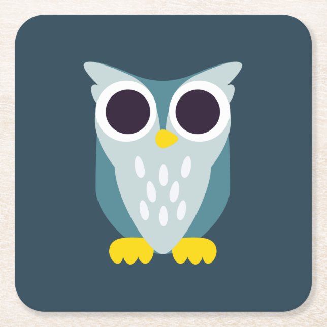 Porta-copo De Papel Quadrado Henry a coruja (Frente)