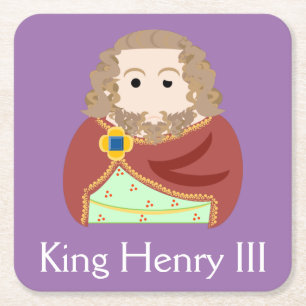 Porta-copo De Papel Quadrado Henry III King da Inglaterra