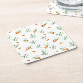 Porta-copo De Papel Quadrado Hibiscus Watercolor Blooming Botânico Sem Costura