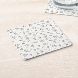 Porta-copo De Papel Quadrado Hibiscus Watercolor Blooming Botânico Sem Costura