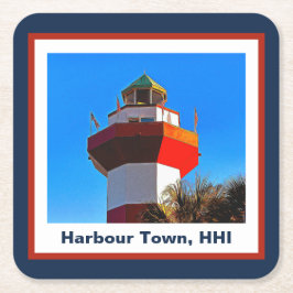 Porta-copo De Papel Quadrado Hilton Head Island Harbor Town Lighthouse
