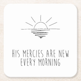 Porta-copo De Papel Quadrado His Mercies Are New Every Morning