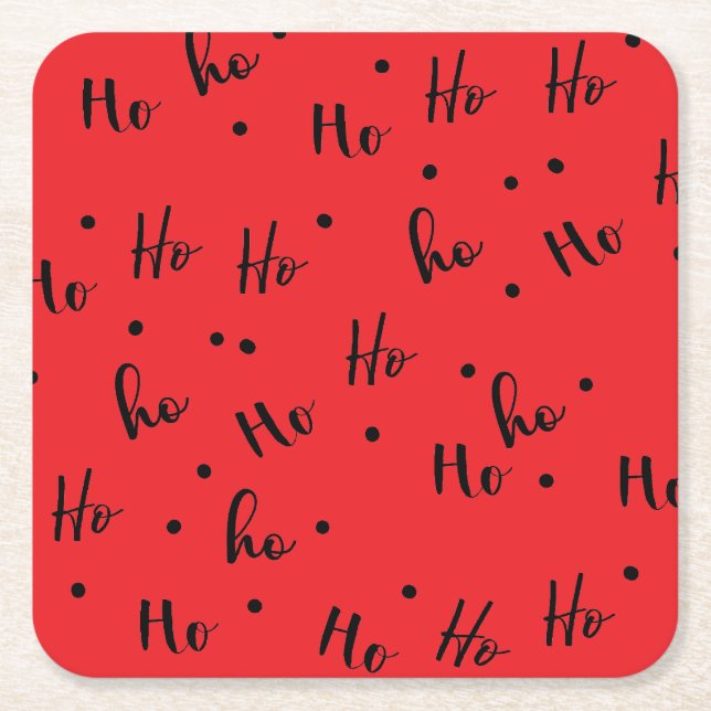 Porta-copo De Papel Quadrado Ho ho ho (Frente)