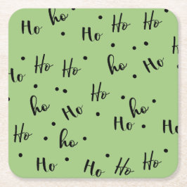 Porta-copo De Papel Quadrado Ho Ho Ho Christmas Red Background