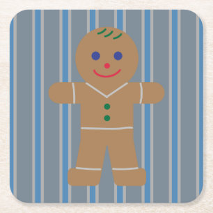 Porta-copo De Papel Quadrado Homem de Gingerpão de Diversão e Rico