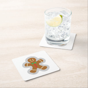Porta-copo De Papel Quadrado Homem De Pão-Gingerido Fazer Anjo Na Neve