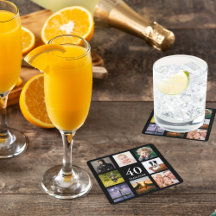 Homens de colagem de fotos pretas do aniversário d