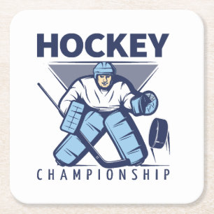 Porta-copo De Papel Quadrado Hóquei engraçado
