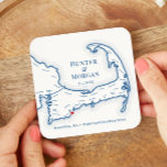 Porta-copo De Papel Quadrado Hora do Cocktail do Partido de Boas-vindas do Cabo<br><div class="desc">Fique atento a toda a diversão que seus hóspedes estão tendo no seu casamento de destino de Cape Cod com estas costureiras de bebidas. Portas copos de papel perfeitamente personalizadas para o seu assar, Festa de noivado, festa de boas-vindas, hora de coquetel ou Recepção de casamento do Cabo Cod. O...</div>