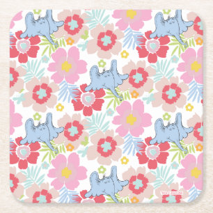 Porta-copo De Papel Quadrado Horton Hears A Quem   Padrão de Flor Pastel