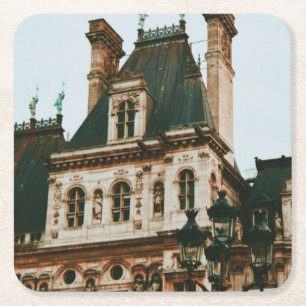 Porta-copo De Papel Quadrado Hotel de Ville, 4º arrondissement, Paris - França