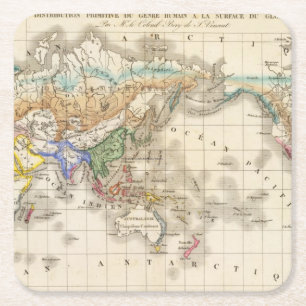 Porta-copo De Papel Quadrado Humain primitivo de du gênero da distribuição