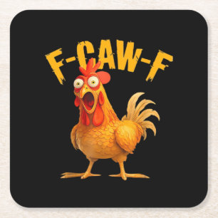 Porta-copo De Papel Quadrado Humor de Corvo F-Caw-F Gótico Divertido Retro Lega