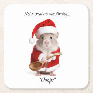 Porta-copo De Papel Quadrado Humor de Natal Não era uma criatura que mexia com