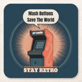 Porta-copo De Papel Quadrado Humor moderno dos jogos em cascata retrô dos anos 