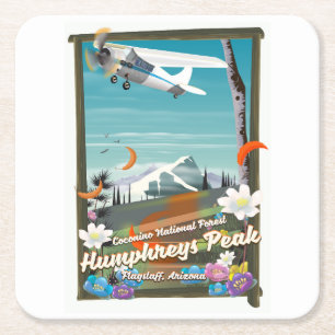 Porta-copo De Papel Quadrado Humphreys Peak,Humphreys Peak,Flagstaff,Arizona