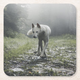 Porta-copo De Papel Quadrado Husky Siberiano Branco