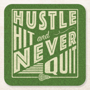 Porta-copo De Papel Quadrado Hustle Hit e Nunca Sair de Lacrosse