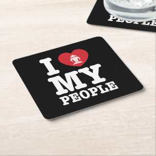Porta-copo De Papel Quadrado I Heart (Love) Erawan My Lao Pessoas