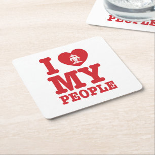 Porta-copo De Papel Quadrado I Heart (Love) Erawan My Lao Pessoas