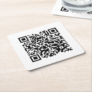 Porta-copo De Papel Quadrado I Love Laos (Khoy Huk Lao) Flag QR Code   Geek Lao
