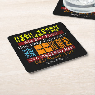 Porta-copo De Papel Quadrado Ice Breaker Trivia perguntas Conversação Início