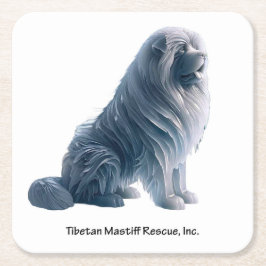 Porta-copo De Papel Quadrado Ice Sentando Tibetano Mastiff Napkins