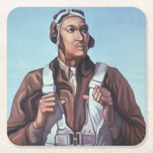 Porta-copo De Papel Quadrado Ícones da História Negra: Aviadores da 2ª Guerra M