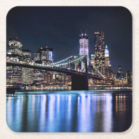 Ideia da reflexão da ponte de Brooklyn de New York