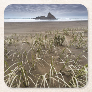 Porta-copo De Papel Quadrado Ilha da praia Panatahi de Karekare, costa oeste
