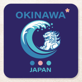 Porta-copo De Papel Quadrado Ilha de Okinawa Japão