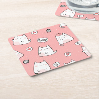 Porta-copo De Papel Quadrado Ilustração de Animal