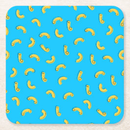Porta-copo De Papel Quadrado Ilustração de Macarrão com Queijo