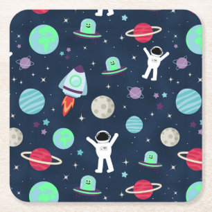 Porta-copo De Papel Quadrado ilustração de padrão espacial