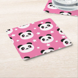 Porta-copo De Papel Quadrado Ilustração de Panda