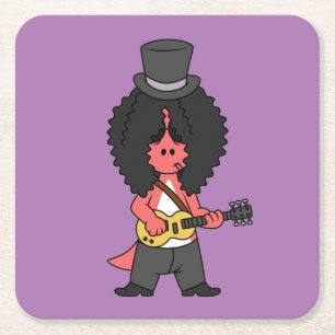 Porta-copo De Papel Quadrado Ilustração De Um Allosauro Vestido Como Estrela De