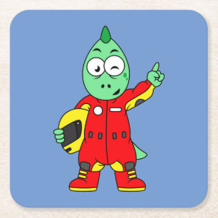 Porta-copo De Papel Quadrado Ilustração De Um Condutor De Automóveis De Corrida