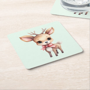 Porta-copo De Papel Quadrado Ilustração do desenho animado de veado-bebê