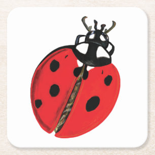 Porta-copo De Papel Quadrado Ilustração Lady Bug