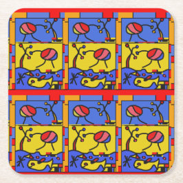 Porta-copo De Papel Quadrado Imagem com peixes da arte moderna