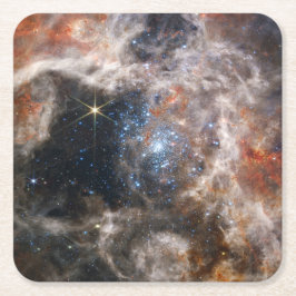 Porta-copo De Papel Quadrado Imagem da Nebula Tarantula do JWST