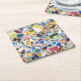 Porta-copo De Papel Quadrado Imagem de parede colorida quebrada de cerâmica mui