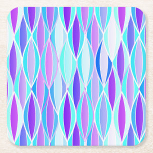 Porta-copo De Papel Quadrado Impressão da fita do meio século - violeta e aqu