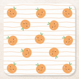 Porta-copo De Papel Quadrado Impressão de Laranjas Cuxas - Porta copos de Papel